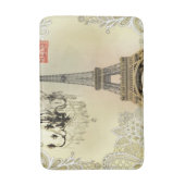 eiffeltoren met beige bloemelas chandelier paris badmat (Voorkant Verticaal)