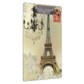 eiffeltoren met beige bloemelas chandelier paris klembord (Rechts)