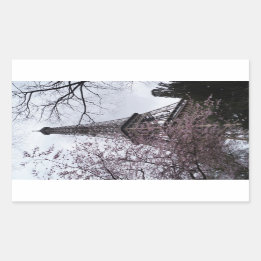 Eiffeltoren met bloesem rechthoekige sticker