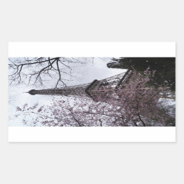 Eiffeltoren met bloesem rechthoekige sticker