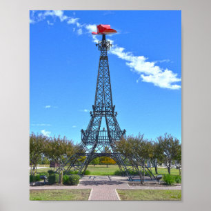Eiffeltoren met rode cowboyhoed, Paris, Texas Poster