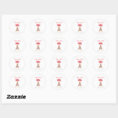 Eiffeltoren met Roze Bow Paris Baby shower Ronde Sticker (Vel)