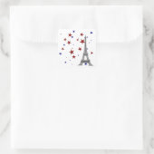 Eiffeltoren met sterren vierkante sticker (Tas)