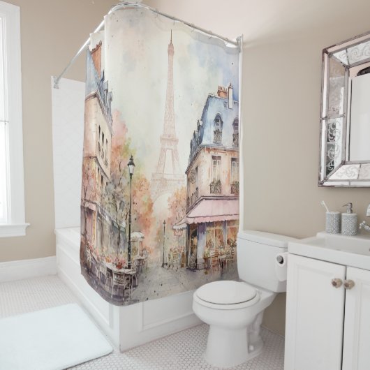 Eiffeltoren mistige herfstdag Parijs Douchegordijn (In situ)