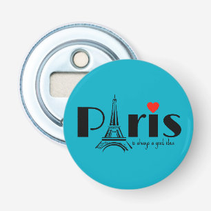Eiffeltoren ontwerp Parijs Button Flesopener