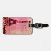 Eiffeltoren op Sunset Paris Custom Bagagelabel (Voorkant horizontaal)