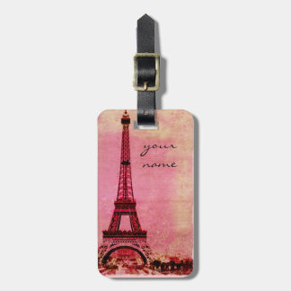 Eiffeltoren op Sunset Paris Custom Bagagelabel