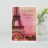 Eiffeltoren op zonsonderste  stijl kaart (Staand voorkant)