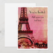 Eiffeltoren op zonsonderste  stijl kaart (Voorkant / Achterkant)