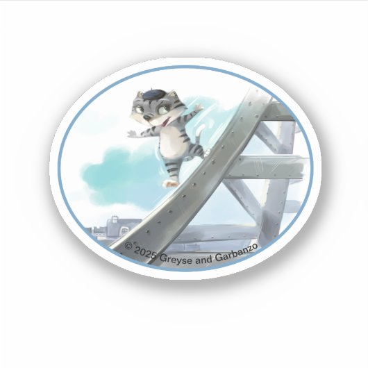 Eiffeltoren Ovaal Vinyl Sticker (diverse maten) (Voorkant)