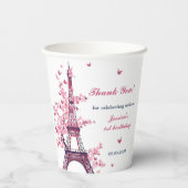 Eiffeltoren Parijs 1e verjaardag papieren bekers (Achterkant)