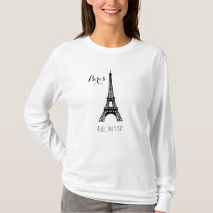 Eiffeltoren Parijs Allez On Y Va Dames  T-shirt