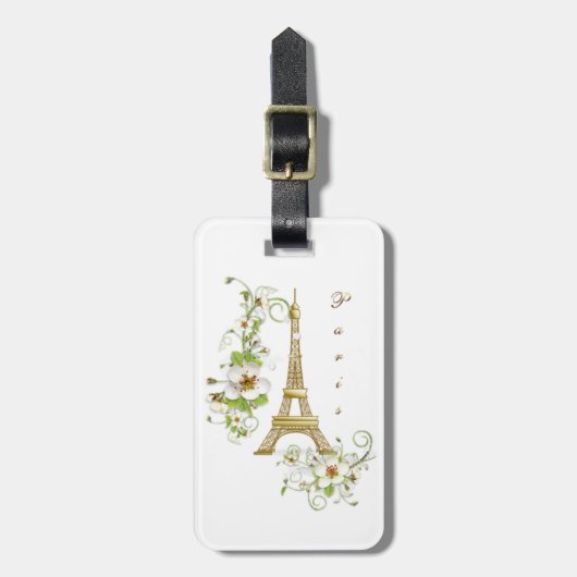 Eiffeltoren/Parijs Bagagelabel (Voorkant verticaal)