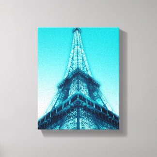 Eiffeltoren Parijs Blauw Verpakt Canvas 8x10 Afdruk