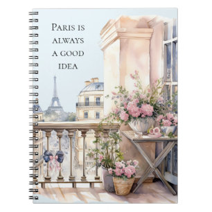 Eiffeltoren Parijs Bloemen Notitieboek