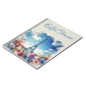 Eiffeltoren Parijs bloemenmonogram | Notitieboek (Linkerzijde)