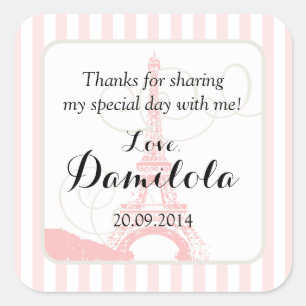 Eiffeltoren Parijs bruiloft Vierkante Sticker