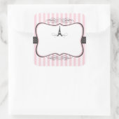 Eiffeltoren Parijs bruiloft Vierkante Sticker (Tas)