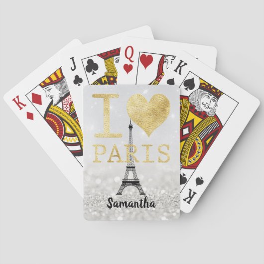 Eiffeltoren Parijs en hart Pokerkaarten (Achterkant)