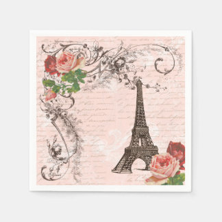 Eiffeltoren Parijs en Rozen Party Napkins Servetten