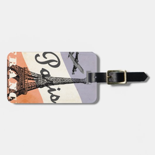 Eiffeltoren Parijs Europees luchtvervoer Bagagelabel (Voorkant horizontaal)