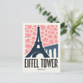 Eiffeltoren Parijs Frankrijk abstracte reizen bloe Briefkaart (Staand voorkant)