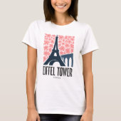 Eiffeltoren Parijs Frankrijk abstracte reizen bloe T-shirt (Voorkant)