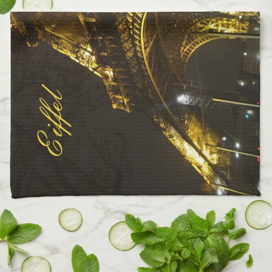 Eiffeltoren. Parijs. Frankrijk. Apron Theedoek (Gevouwen)