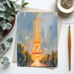 Eiffeltoren Parijs Frankrijk Aquarel Briefkaart