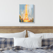 Eiffeltoren Parijs Frankrijk Aquarel Canvas Afdruk (Insitu (Slaapkamer))