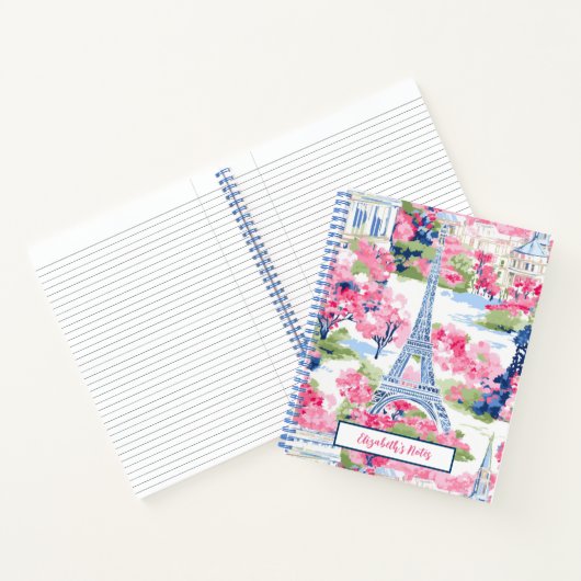 Eiffeltoren Parijs Frankrijk Bloemenschool Notitieboek (Binnen)