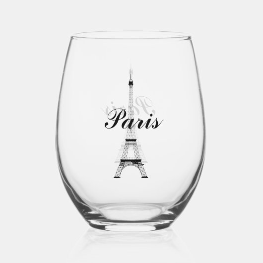 Eiffeltoren Parijs Frankrijk Design Wijnglas Zonder Voet (Voorkant)