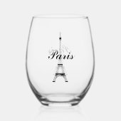 Eiffeltoren Parijs Frankrijk Design Wijnglas Zonder Voet (Achterkant)