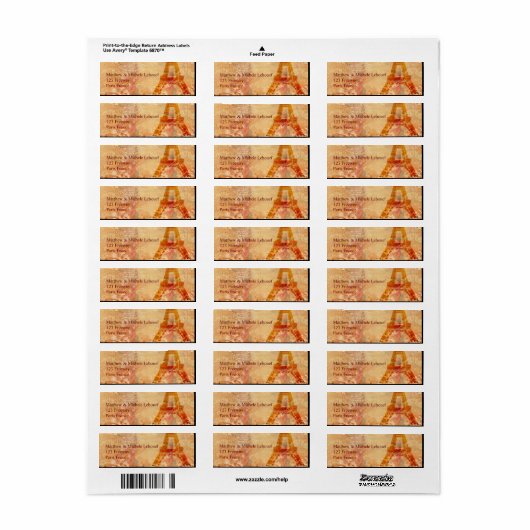 Eiffeltoren Parijs Frankrijk designer label (Full Sheet)