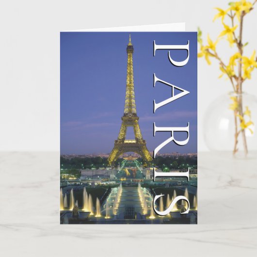 Eiffeltoren | Parijs, Frankrijk | Gefeliciteerd Kaart (Gele Bloem)