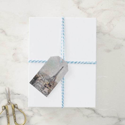 Eiffeltoren Parijs Frankrijk Gift Tags | Elegant Cadeaulabel (Met Touw)
