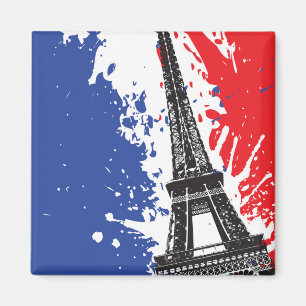 Eiffeltoren   Parijs, Frankrijk   Grunge Flag Magneet