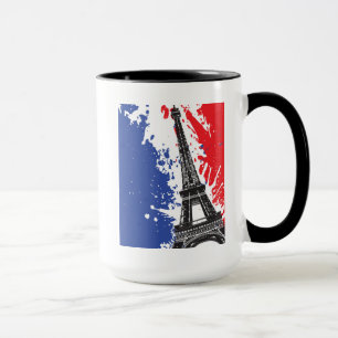 Eiffeltoren Parijs, Frankrijk Grunge Flag Mok