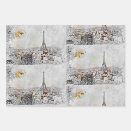 Eiffeltoren. Parijs, Frankrijk Inpakpapier Vel (Voorkant 3)
