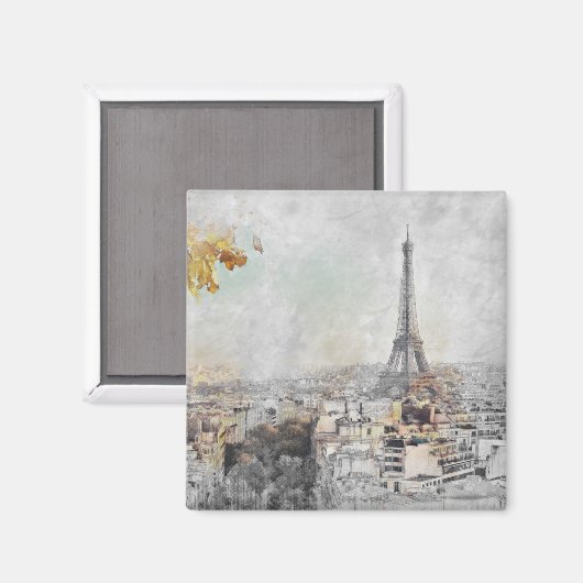 Eiffeltoren. Parijs, Frankrijk Magneet (Voorkant / Achterkant)