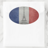 Eiffeltoren, Parijs Frankrijk Ovale Sticker (Tas)