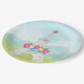 Eiffeltoren, Parijs, Frankrijk, partijthema Papieren Bordje (Gekanteld)