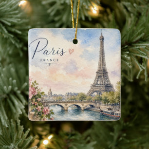 Eiffeltoren Parijs Frankrijk rivier Seine Keramisch Ornament