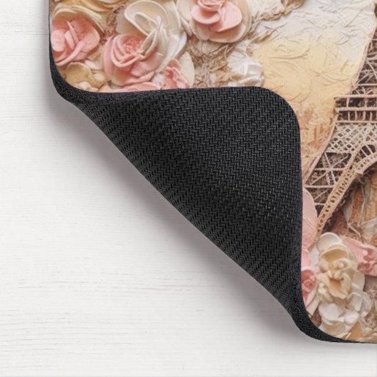 Eiffeltoren Parijs Frankrijk Roze Bloemen Muismat (Hoek)