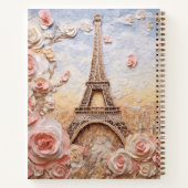 Eiffeltoren Parijs Frankrijk Roze Bloemen Notitieboek (Achterkant)