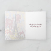 Eiffeltoren, Parijs Iris, Tulpen Lente Bloemen Kaart (Binnen)