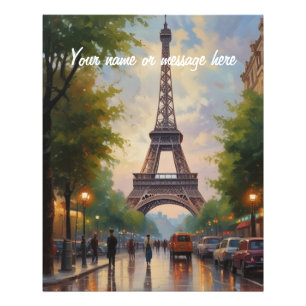 Eiffeltoren Parijs Reis Vintage Retro Kunst Naam Foto Afdruk