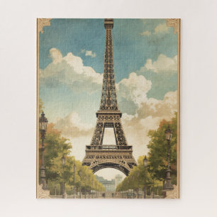 Eiffeltoren Parijs Reizen Vintage Stijl Retro Kuns Legpuzzel