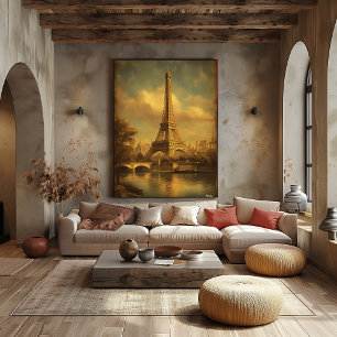 Eiffeltoren Parijs – Retro Vintage Midden-Eeuwse S Poster