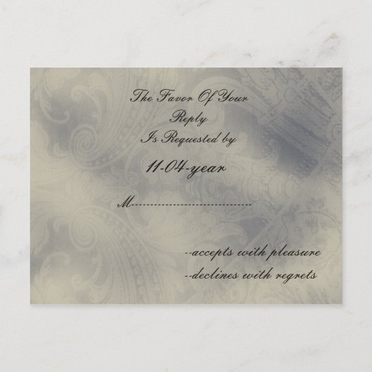 Eiffeltoren Parijse franse bruiloft rvp kaart (Achterkant)